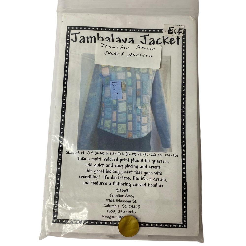 Jennifer Amor Jambalaya Jacket Sewing Pattern 116 Sizes XS-XXL Quilted Patchwork